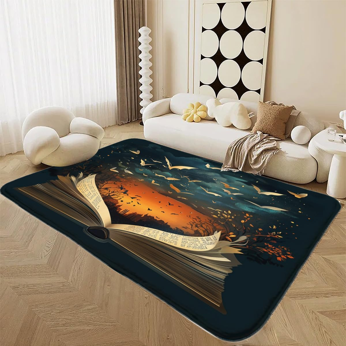Commercial Printing Books - Abstract Book Print Area Rug, Classroom