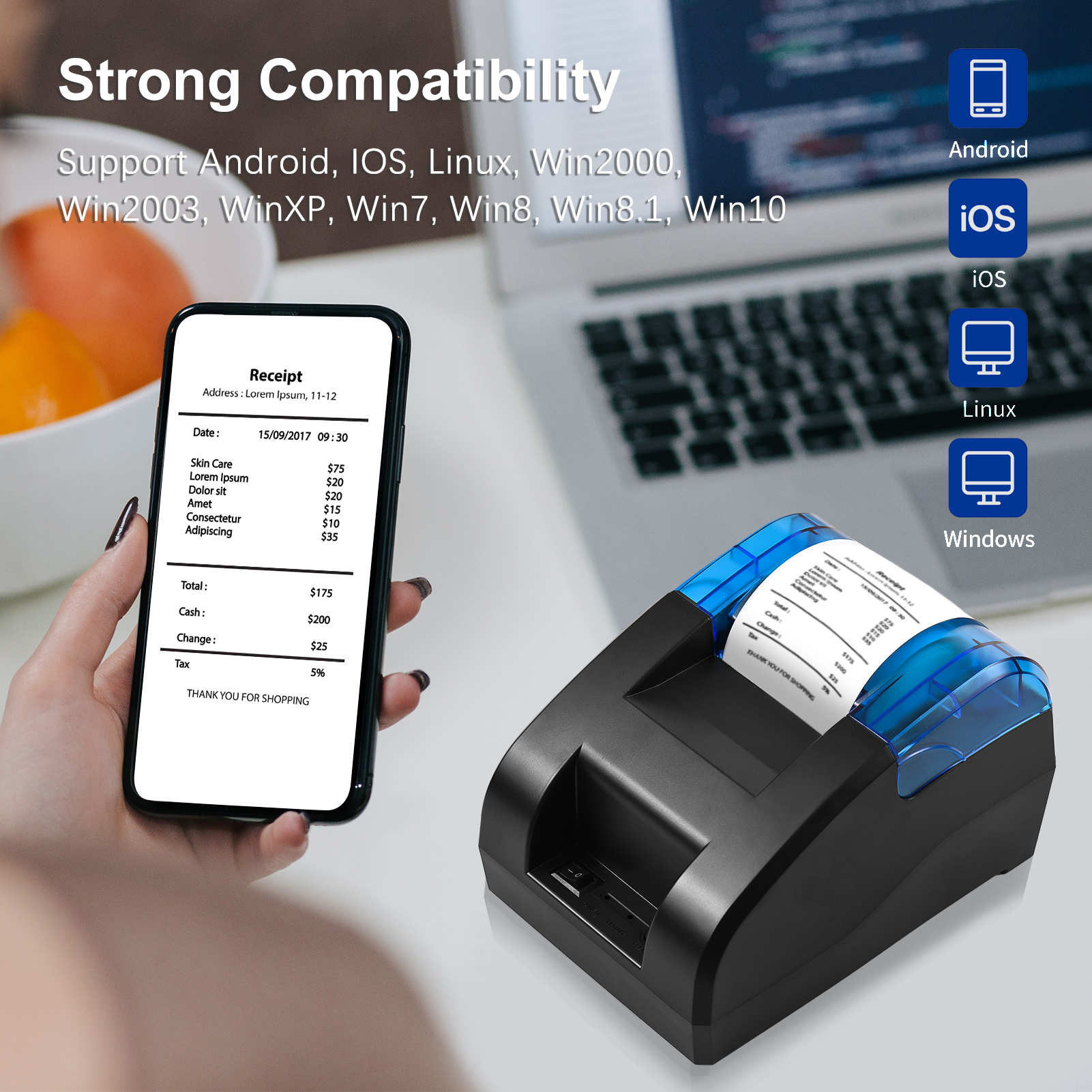 58mm Thermal Receipt Printer D - Commercial Printing Shop recension och pris