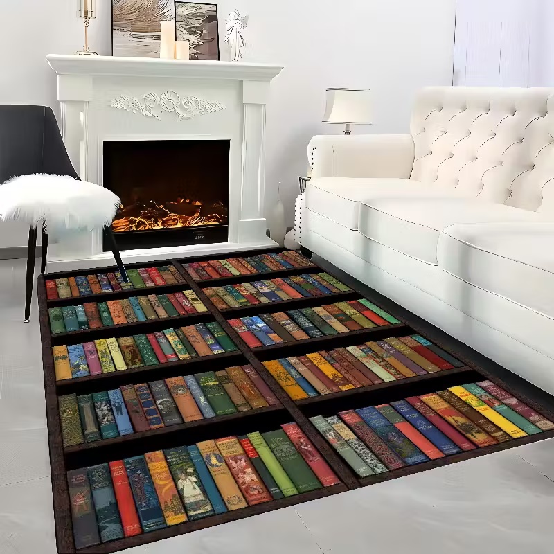 Bookshelf Area Rug for Teen St - Commercial Printing Books recension och pris