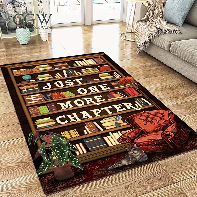 Bookshelf Area Rug for Teen St - Commercial Printing Books recension och pris