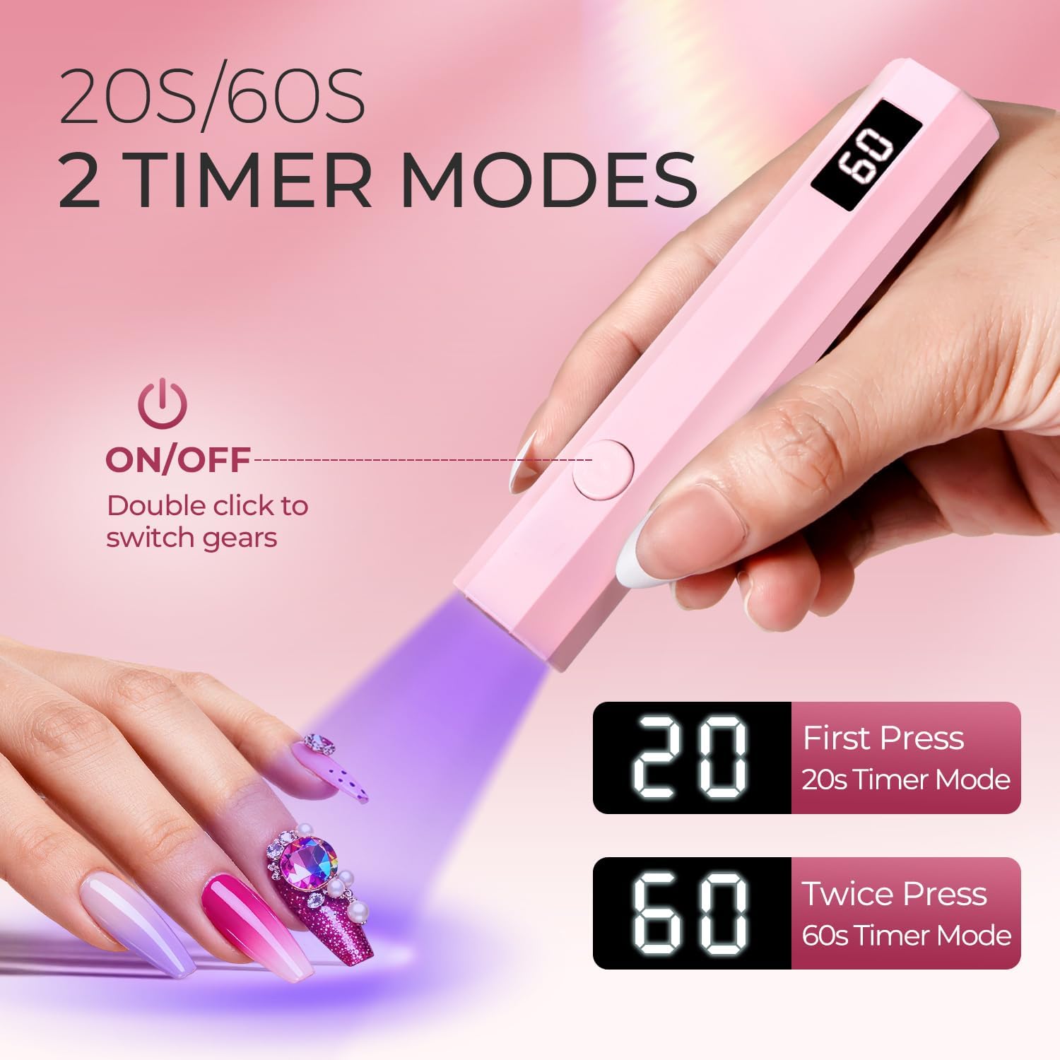 Cordless UV/LED Nail Lamp Set  - Exposure Unit Uv recension och pris