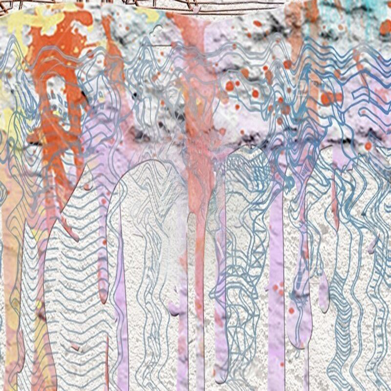 Modern watercolor city silhoue - Commercial Wallpaper Printing recension och pris