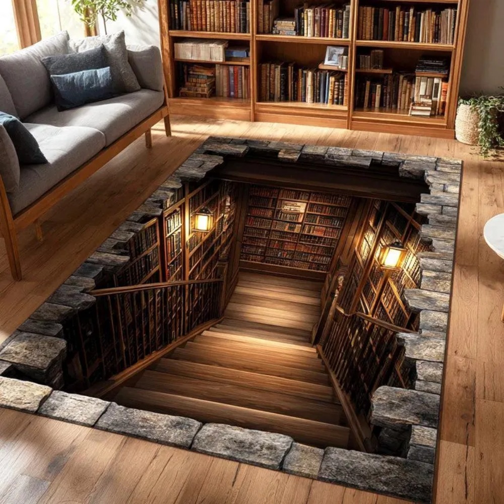 Library Books 3D Illusion Rug  - Commercial Printing Books recension och pris