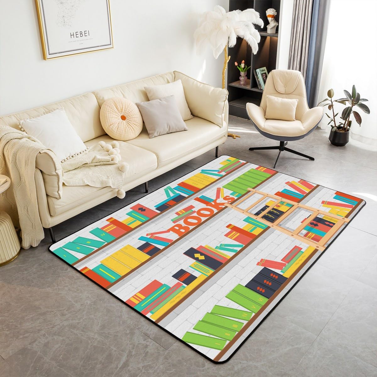 Bookshelf Area Rug for Teen St - Commercial Printing Books recension och pris