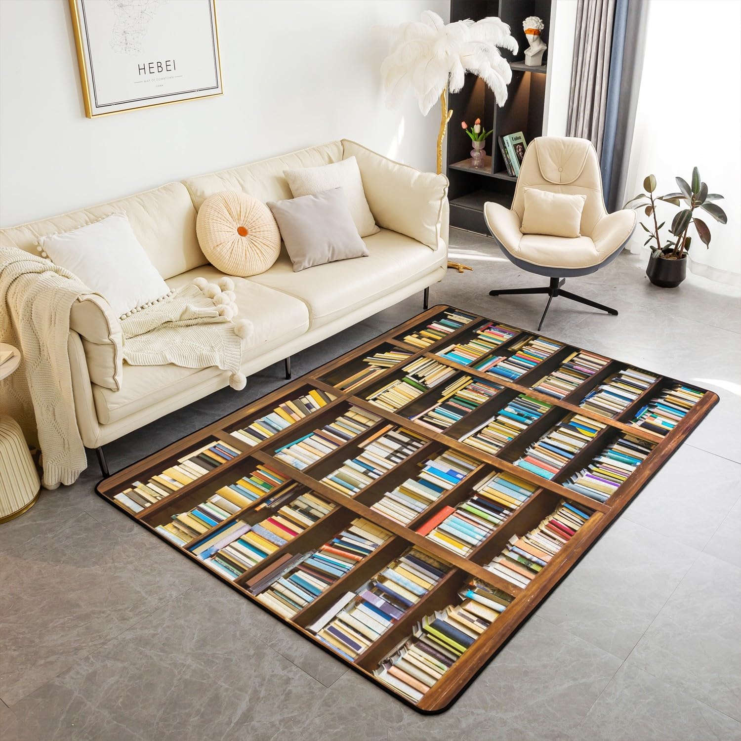 Bookshelf Area Rug for Teen St - Commercial Printing Books recension och pris