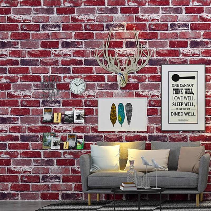 Vintage Red Brick Wallpaper Se - Commercial Wallpaper Printing recension och pris