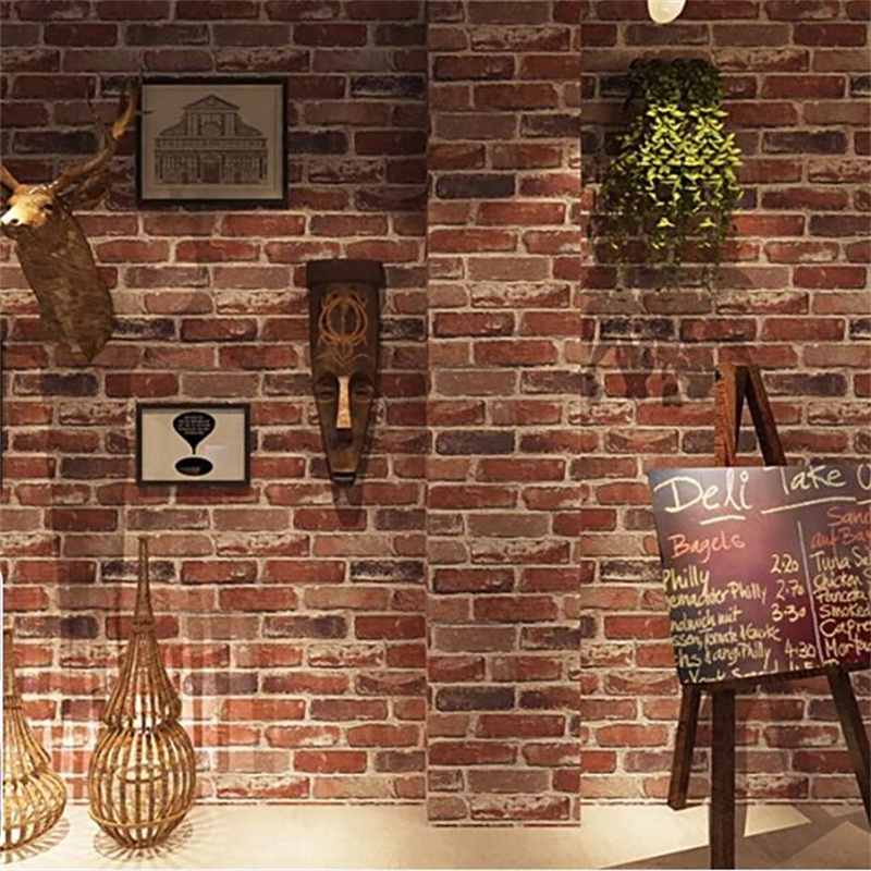 Vintage Red Brick Wallpaper Se - Commercial Wallpaper Printing recension och pris