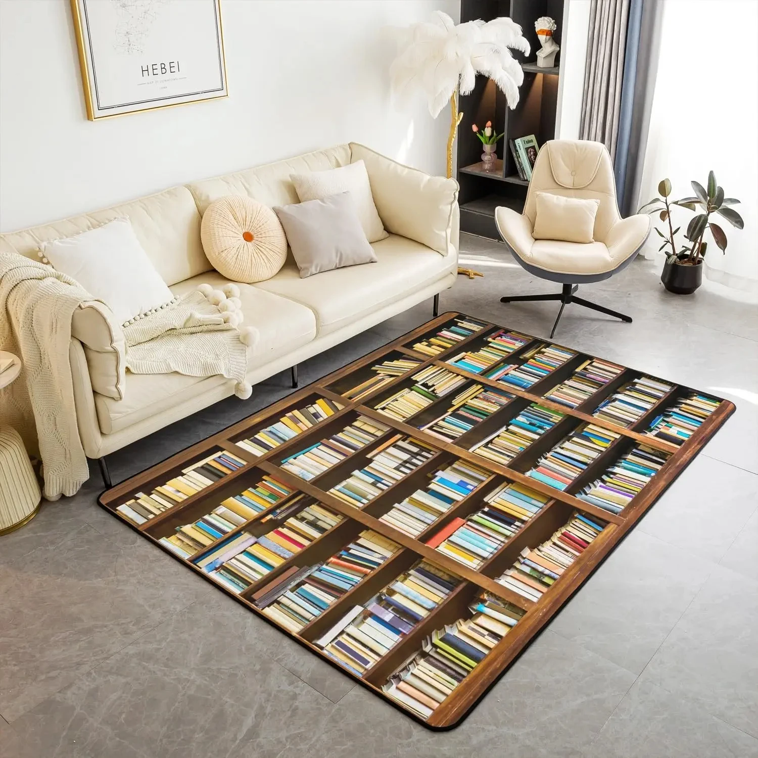 Bookshelf Area Rug for Teen St - Commercial Printing Books recension och pris