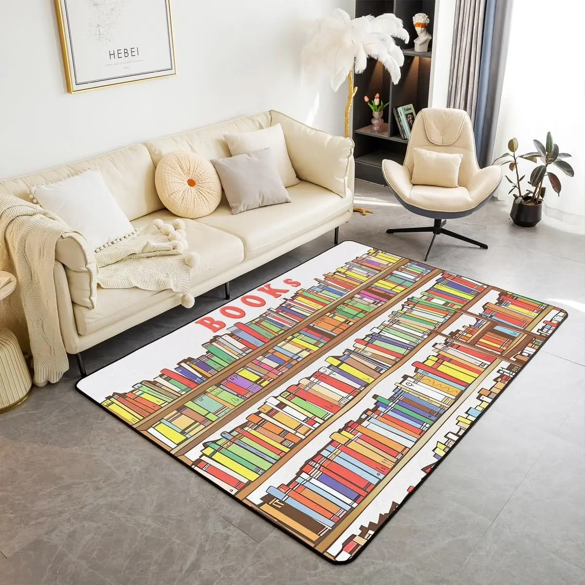 Bookshelf Area Rug for Teen St - Commercial Printing Books recension och pris