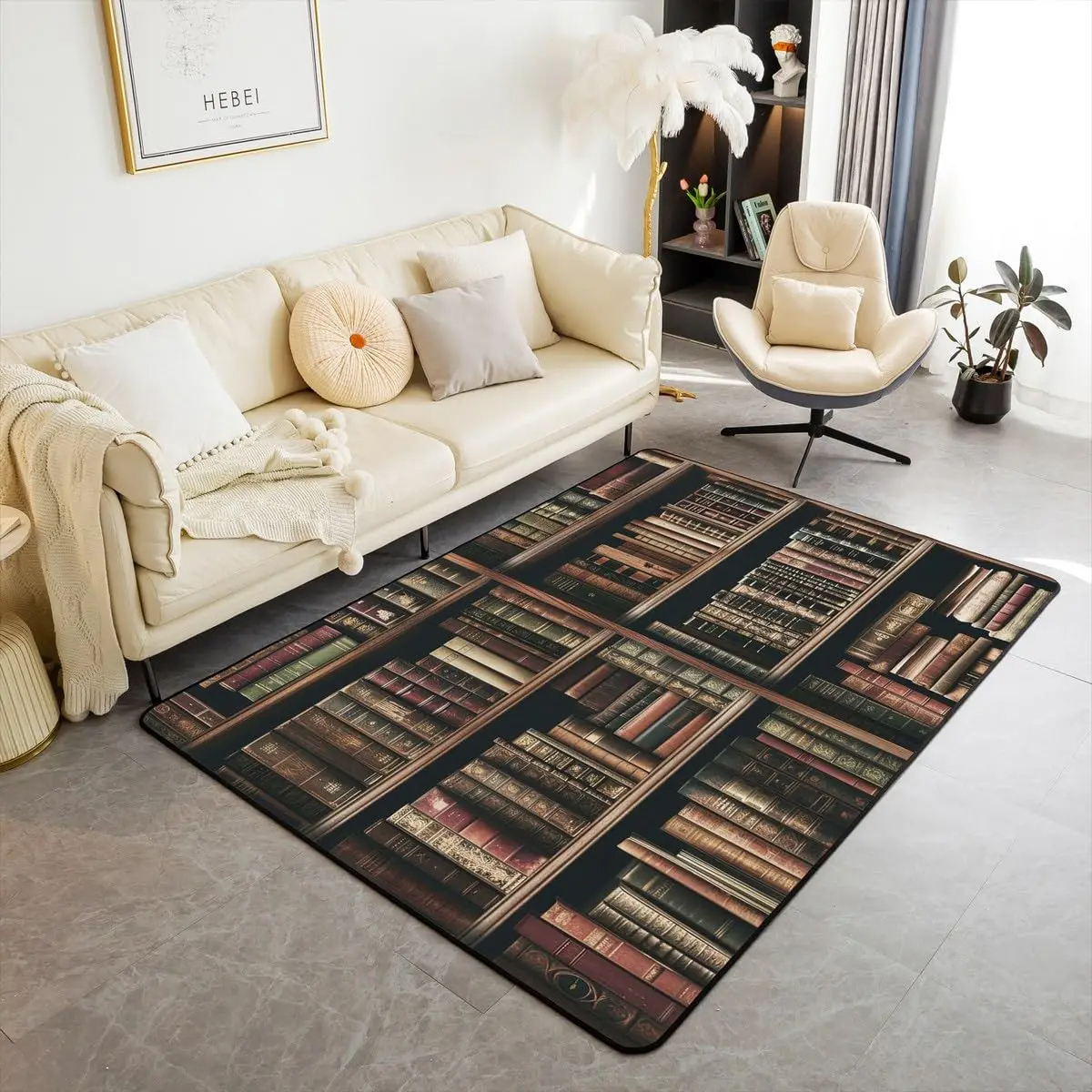 Bookshelf Area Rug for Teen St - Commercial Printing Books recension och pris